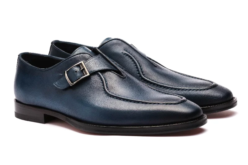 Men's loafers with a removable insole for cleaningSingle Monk Loafers - Blue