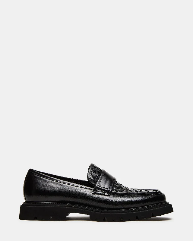 Men's loafers with a tassel front for a classic lookSTRAND BLACK LEATHER