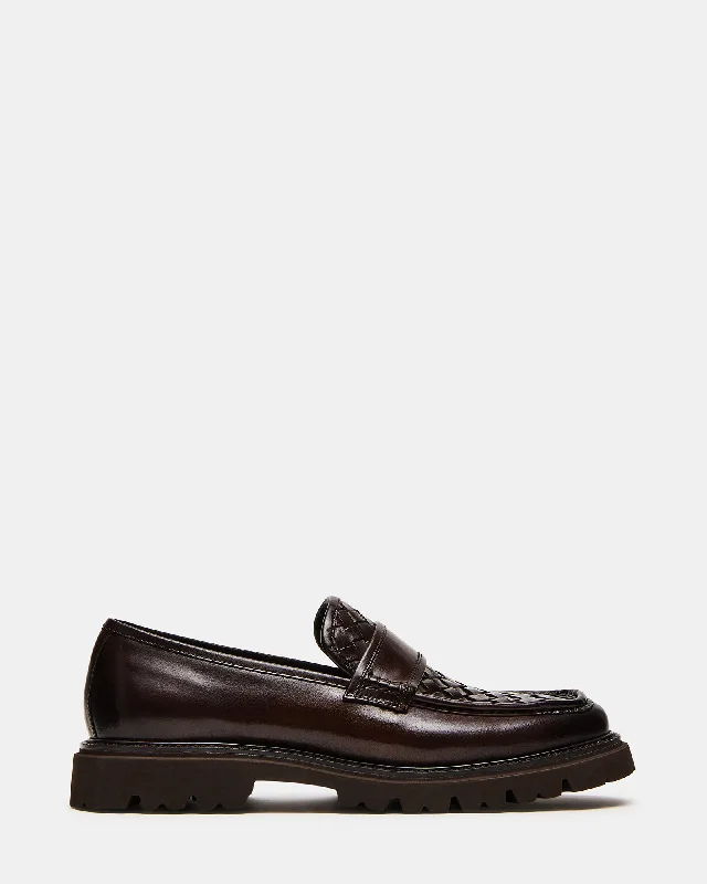 Men's loafers with a smooth leather finishSTRAND BROWN LEATHER