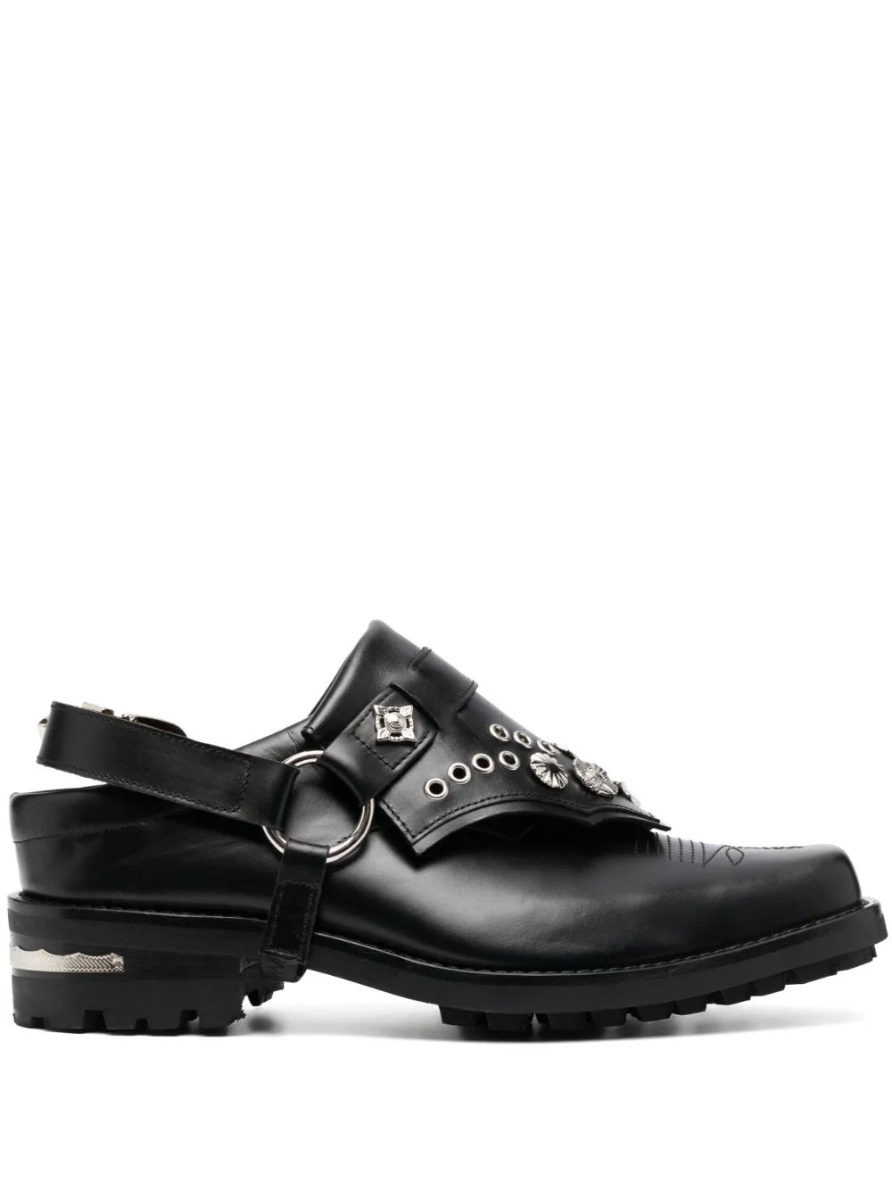Men's loafers with a moc - toe designStudded 40Mm Leather Loafers