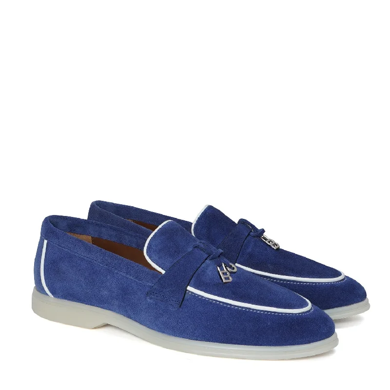 Men's loafers with a cushioned footbedSuede Blue Yacht Shoes