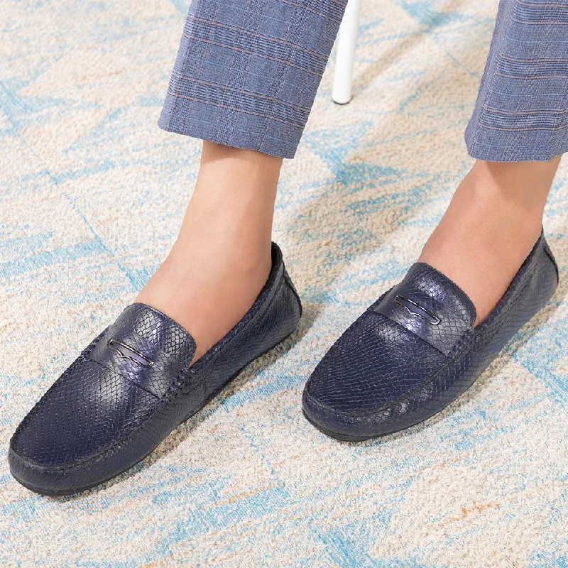 Men's loafers with a low - heeled designThe Astro Blue Men's Leather Loafers Tresmode Men's loafers with a low - heeled designThe Astro Blue Men's Leather Loafers Tresmode