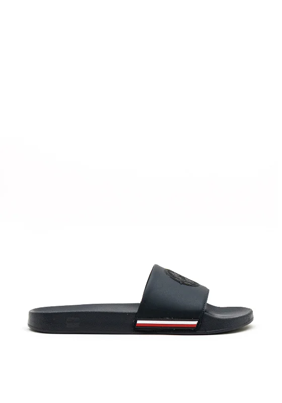 Men's casual shoes with a stretchy side panelTommy Hilfiger Mens Established Pool Sliders, Dessert Sky Men's casual shoes with a stretchy side panelTommy Hilfiger Mens Established Pool Sliders, Dessert Sky