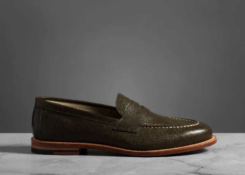 Men's leather loafers with a penny slotTraveler Penny Jungle Kangaroo