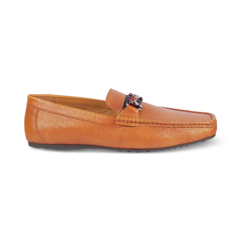 Men's loafers with a low - heeled designTresmode Bilbao Tan Men's Leather Loafers
