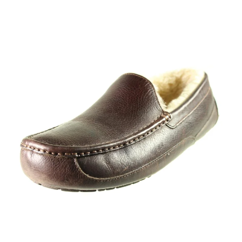 Ugg Australia Mens Ascot Leather Lined Loafer Slippers