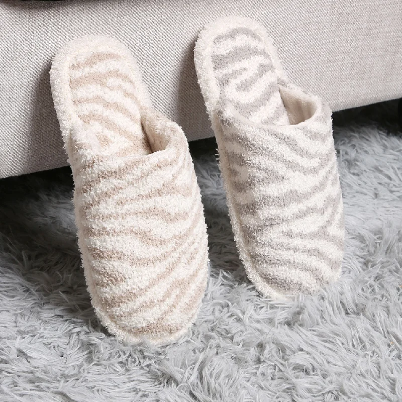 Winter Luxury Soft Zebra Pattern Slipper Pack of 6 Pairs