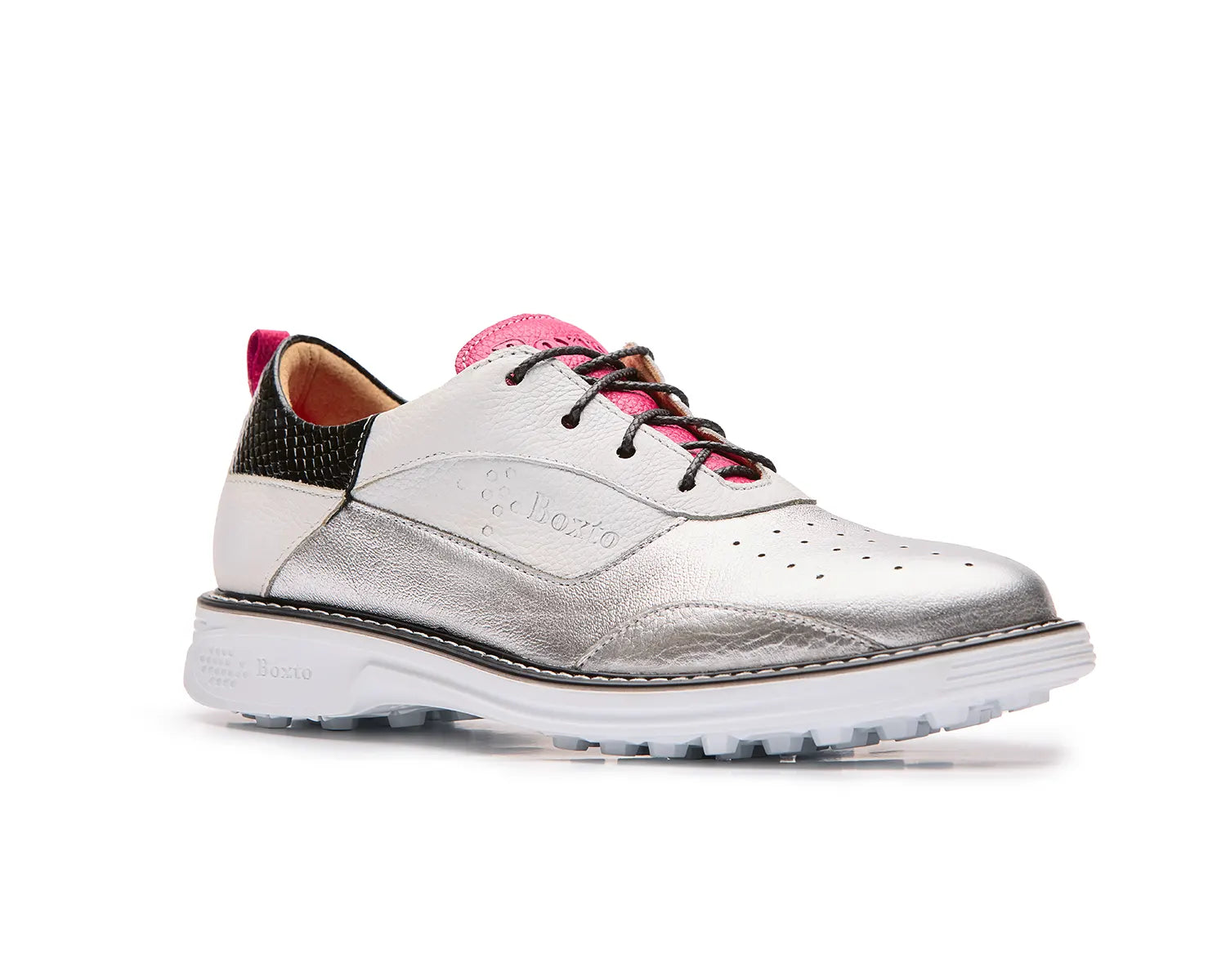 Championship - course golf shoes for professional eventsInspiration Paris Spikeless Golf Shoes White Silver Championship - course golf shoes for professional eventsInspiration Paris Spikeless Golf Shoes White Silver