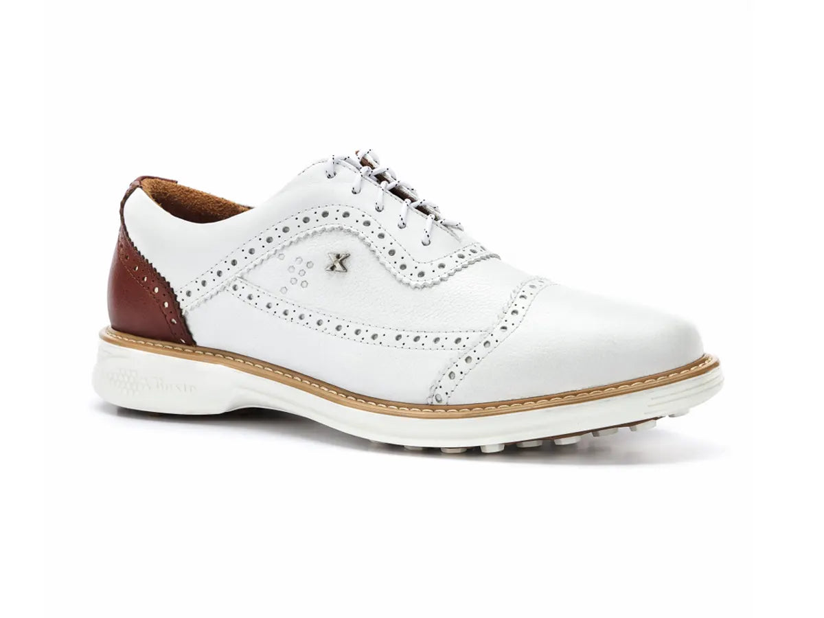 Golf shoes with a retro designLegacy Hope Spikeless White Honey Golf Shoes