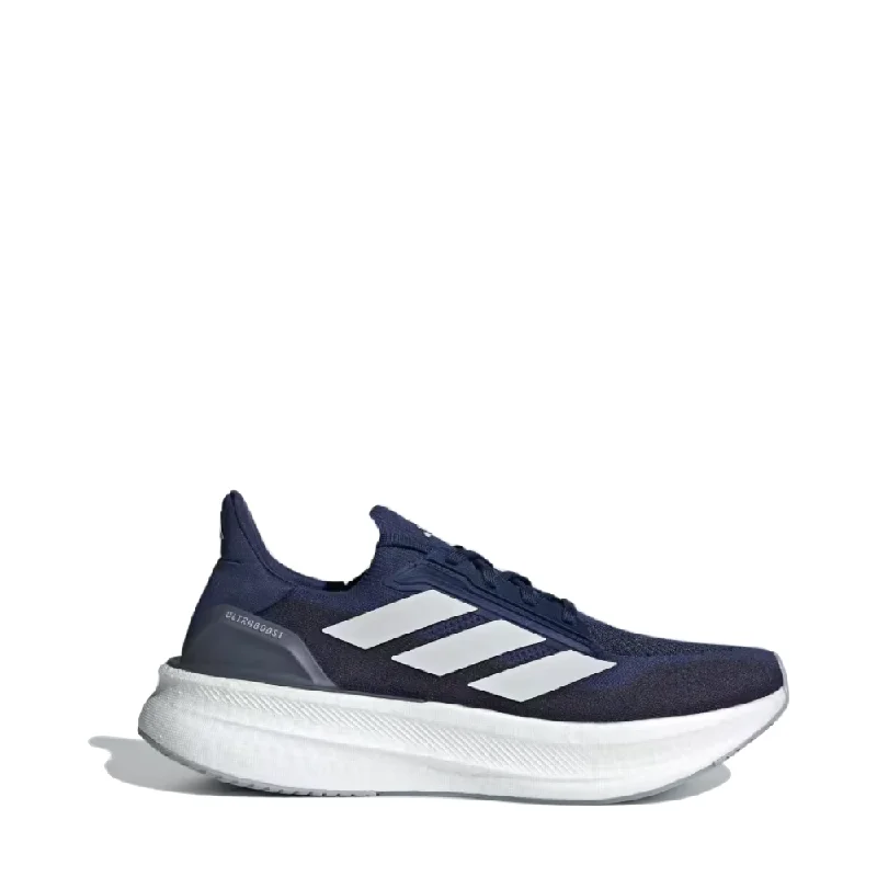Running - inspired men's sneakers with a breathable meshAdidas Men's Ultraboost 5X Sneaker in Dark Blue/Cloud White/Halo Silver