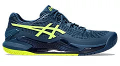 Men's camo - printed tennis shoes for a sporty edgeAsics Men's Gel-Resolution 9 (Mako Blue/Yellow)