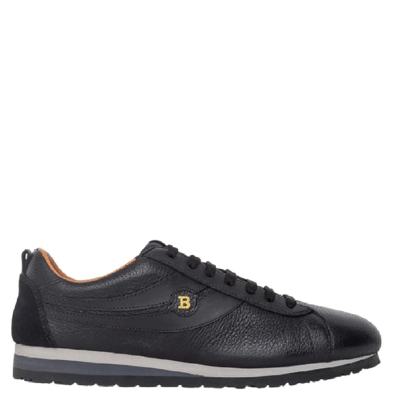 Leather men's sneakers with a low - top designBally Bredy 6222737 Men's Black Deer Leather Sneakers Leather men's sneakers with a low - top designBally Bredy 6222737 Men's Black Deer Leather Sneakers