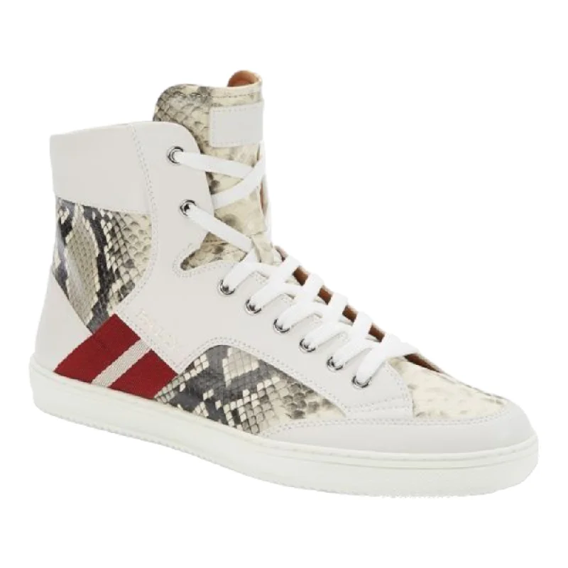 Men's sneakers with a lace - up closure and a tongueBally Oldani Men's 6240612 White High-Top Leather Sneakers Men's sneakers with a lace - up closure and a tongueBally Oldani Men's 6240612 White High-Top Leather Sneakers