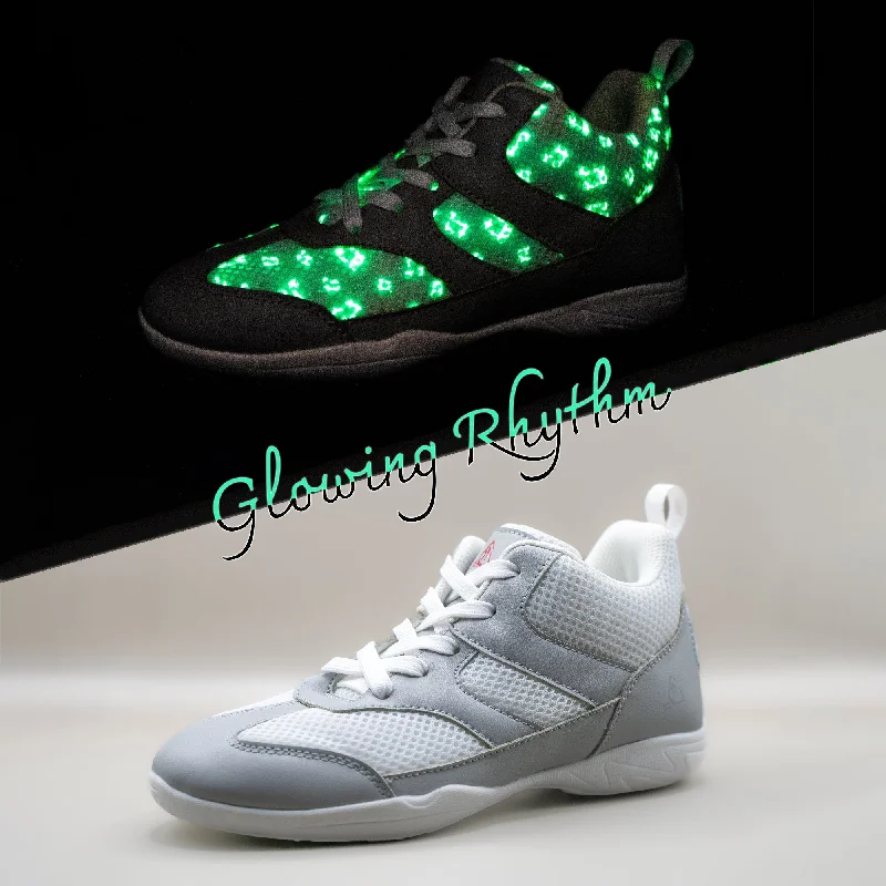 Water - Resistant Canvas Contemporary Dance Shoes in Multicolor for Outdoor UseGlowing Rhythm Dance Sneakers - White (Pre-sale)