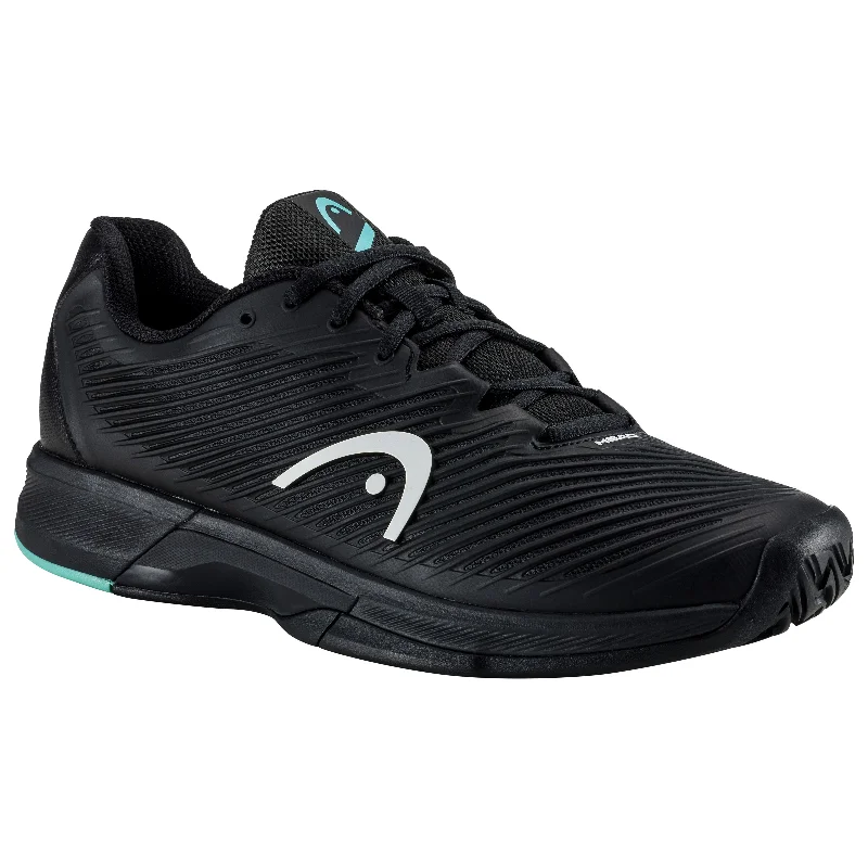 Men's tennis shoes with a multi - directional tread patternHead Men's Revolt Pro 4.0 (Black/Aqua)