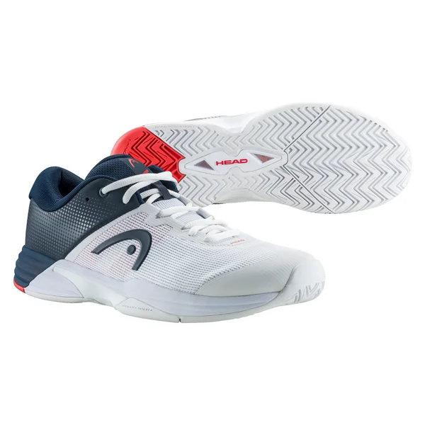Men's Head tennis shoes with innovative technologyHead Men's Revolt Evo 2.0 (White/Dark Navy) Men's Head tennis shoes with innovative technologyHead Men's Revolt Evo 2.0 (White/Dark Navy)