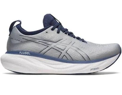 Men's lightweight running shoes with a mesh upperMen's ASICS Gel-Nimbus 25 (Sheet Rock/Indigo Blue)