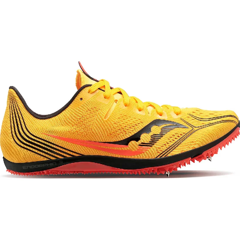 Men's running shoes with a removable insole for customizationMen's Saucony Endorphin 3 Spike (ViziGold/ViziRed) Men's running shoes with a removable insole for customizationMen's Saucony Endorphin 3 Spike (ViziGold/ViziRed)