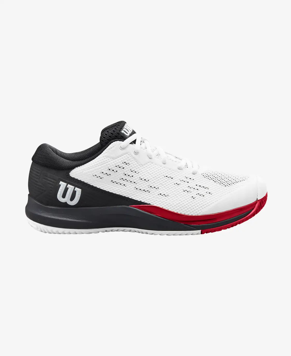 Men's metallic - finished tennis shoes for a futuristic vibeWilson Men's Rush Pro Ace (White/Black/Red)