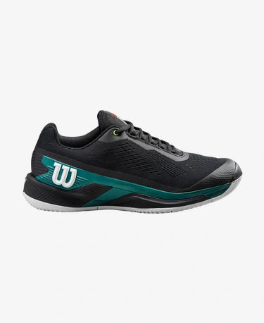 Men's tennis shoes with a dynamic fit systemWilson Men's Rush Pro Blade 4.0 (Black/Black/Deep Teal) Men's tennis shoes with a dynamic fit systemWilson Men's Rush Pro Blade 4.0 (Black/Black/Deep Teal)