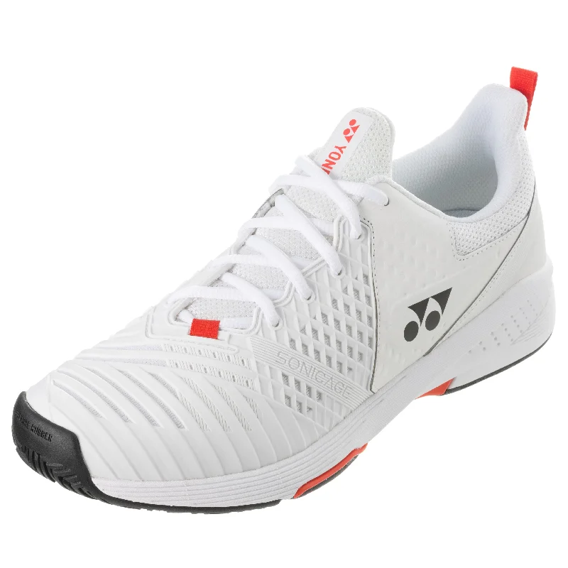 Men's modern minimalist tennis shoes in grayYonex Men's Sonicage 3 (White/Red)