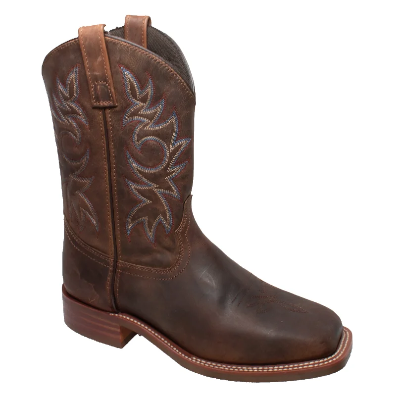 Men's cowboy boots with a scalloped edgeAdTec Mens Brown 11in Western Cowboy Boots Oiled Leather