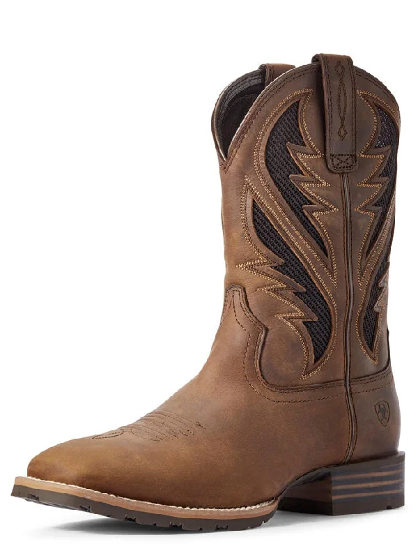 Ariat 10031454 Mens Hybrid VentTEK Western Boot Distressed Tan