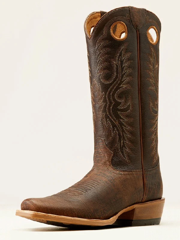Men's cowboy boots with a concho belt detailAriat 10051033 Mens Ringer Cowboy Boot Toffee Crunch Dark Brown Men's cowboy boots with a concho belt detailAriat 10051033 Mens Ringer Cowboy Boot Toffee Crunch Dark Brown