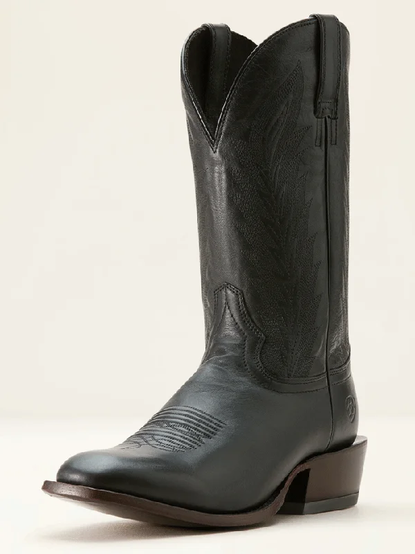 Men's cowboy boots with a rubber sole for tractionAriat 10053584 Mens Willie Western Boot Midnight Black Men's cowboy boots with a rubber sole for tractionAriat 10053584 Mens Willie Western Boot Midnight Black