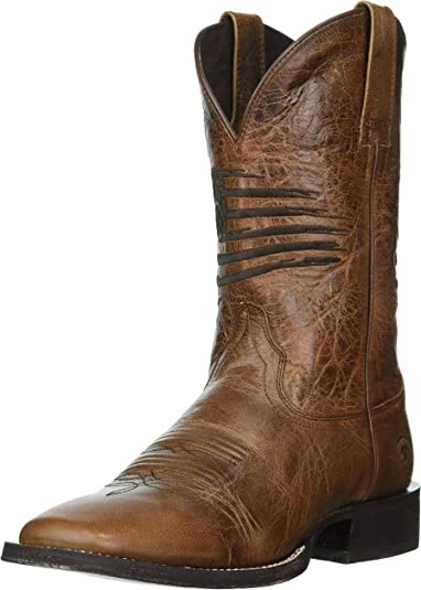 Vintage - style men's cowboy boots with a square toeAriat Circuit Patriot
