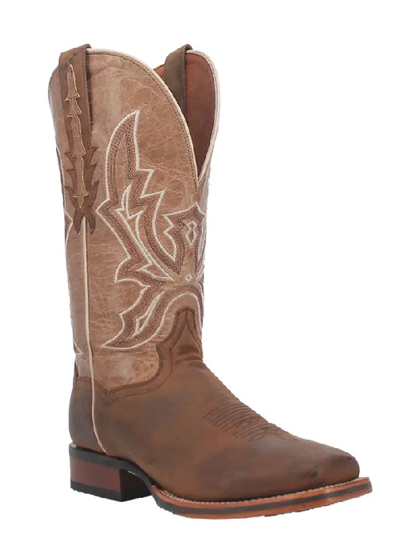 Men's cowboy boots with a decorative inlayDan Post DP4974 Mens Bellamy Leather Boot Tan And Bone Men's cowboy boots with a decorative inlayDan Post DP4974 Mens Bellamy Leather Boot Tan And Bone