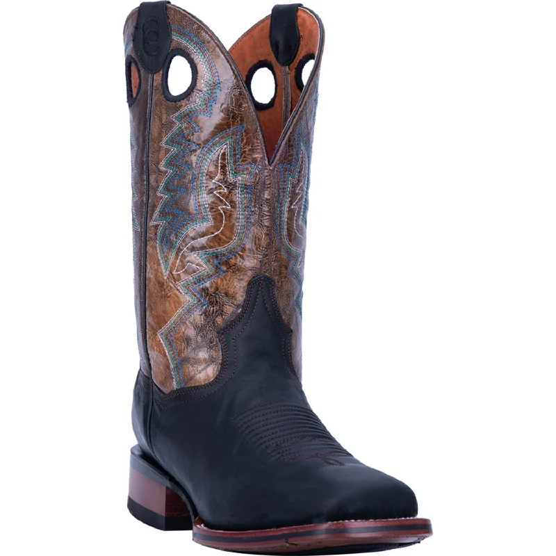 Vintage - style men's cowboy boots with a square toeDan Post Mens Black/Brown Cowboy Boots Leather Square Toe Vintage - style men's cowboy boots with a square toeDan Post Mens Black/Brown Cowboy Boots Leather Square Toe
