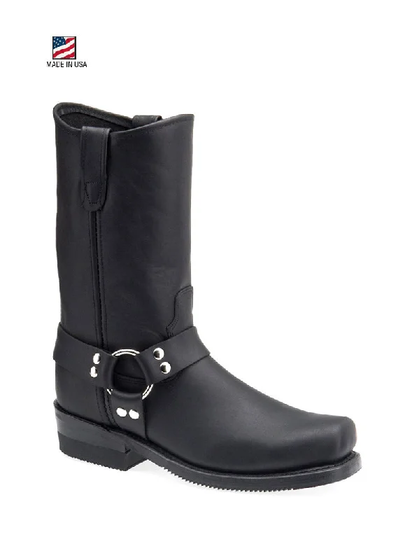 Men's cowboy boots with a rubber sole for tractionDouble H 4008 Mens Barry Harness Boot Black - B