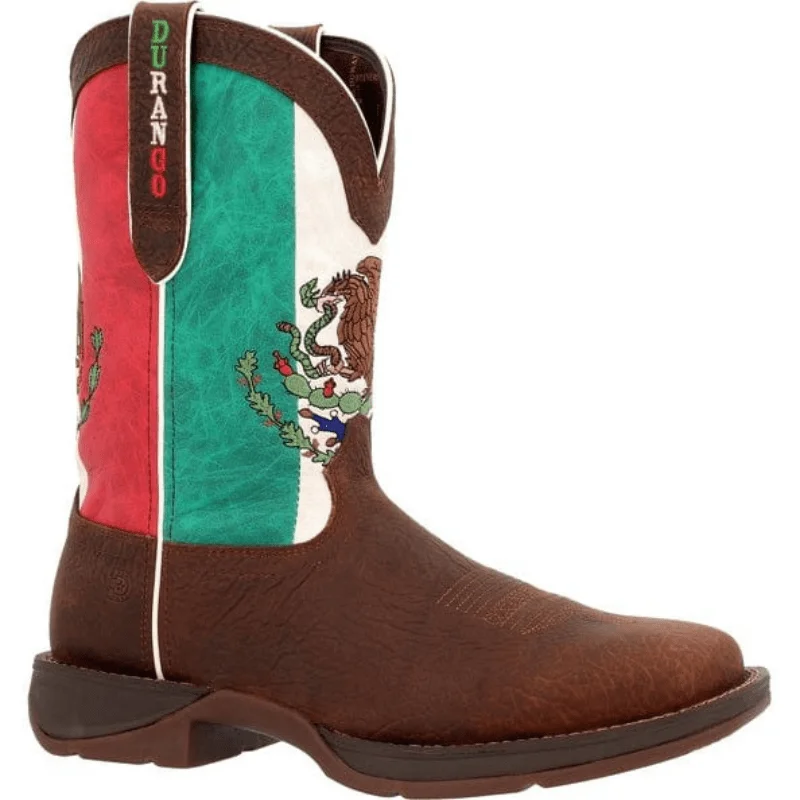 Durango Men's Rebel Mexico Flag Square Toe Western Boots DDB0430