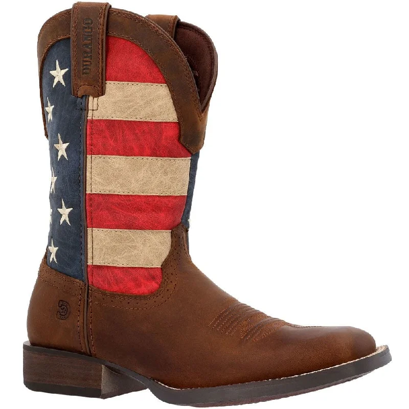 Alligator - print men's cowboy boots for a bold lookDurango Men's Saddlebrook Brown Union Flag Square Toe Western Boots DDB0446 Alligator - print men's cowboy boots for a bold lookDurango Men's Saddlebrook Brown Union Flag Square Toe Western Boots DDB0446