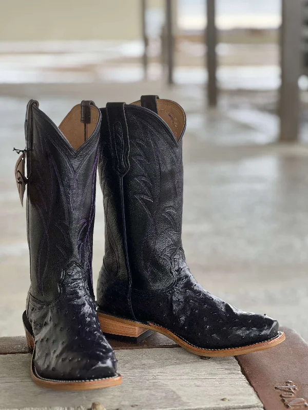 Western - style men's cowboy boots with intricate stitchingFenoglio Boot Co. | Grape Vale Full Quill Ostrich Boot Western - style men's cowboy boots with intricate stitchingFenoglio Boot Co. | Grape Vale Full Quill Ostrich Boot