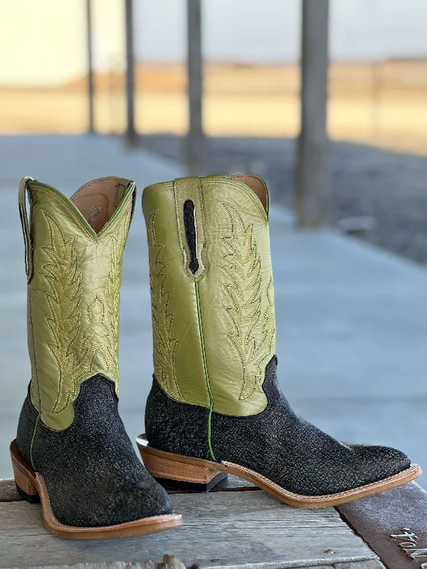 Men's cowboy boots with a suede shaftFenoglio Boot Co. | Grey Cape Buffalo w/Sage Green Boot Men's cowboy boots with a suede shaftFenoglio Boot Co. | Grey Cape Buffalo w/Sage Green Boot