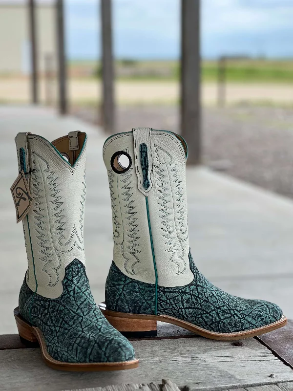 Men's cowboy boots with a distressed leather finishFenoglio Boot Co. | Seafoam Safari Elephant Boot Men's cowboy boots with a distressed leather finishFenoglio Boot Co. | Seafoam Safari Elephant Boot