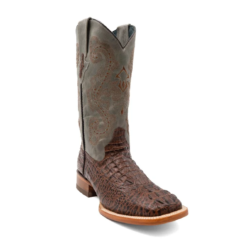 Men's cowboy boots with a rubber sole for tractionFerrini Mens Rust Leather Caiman Print S-Toe Stampede Cowboy Boots Men's cowboy boots with a rubber sole for tractionFerrini Mens Rust Leather Caiman Print S-Toe Stampede Cowboy Boots