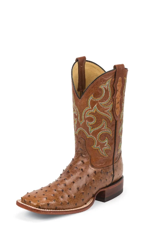 Western - style men's cowboy boots with intricate stitchingJustin 11in Mens Amber/Cognac Truman FQ Ostrich Cowboy Boots Western - style men's cowboy boots with intricate stitchingJustin 11in Mens Amber/Cognac Truman FQ Ostrich Cowboy Boots