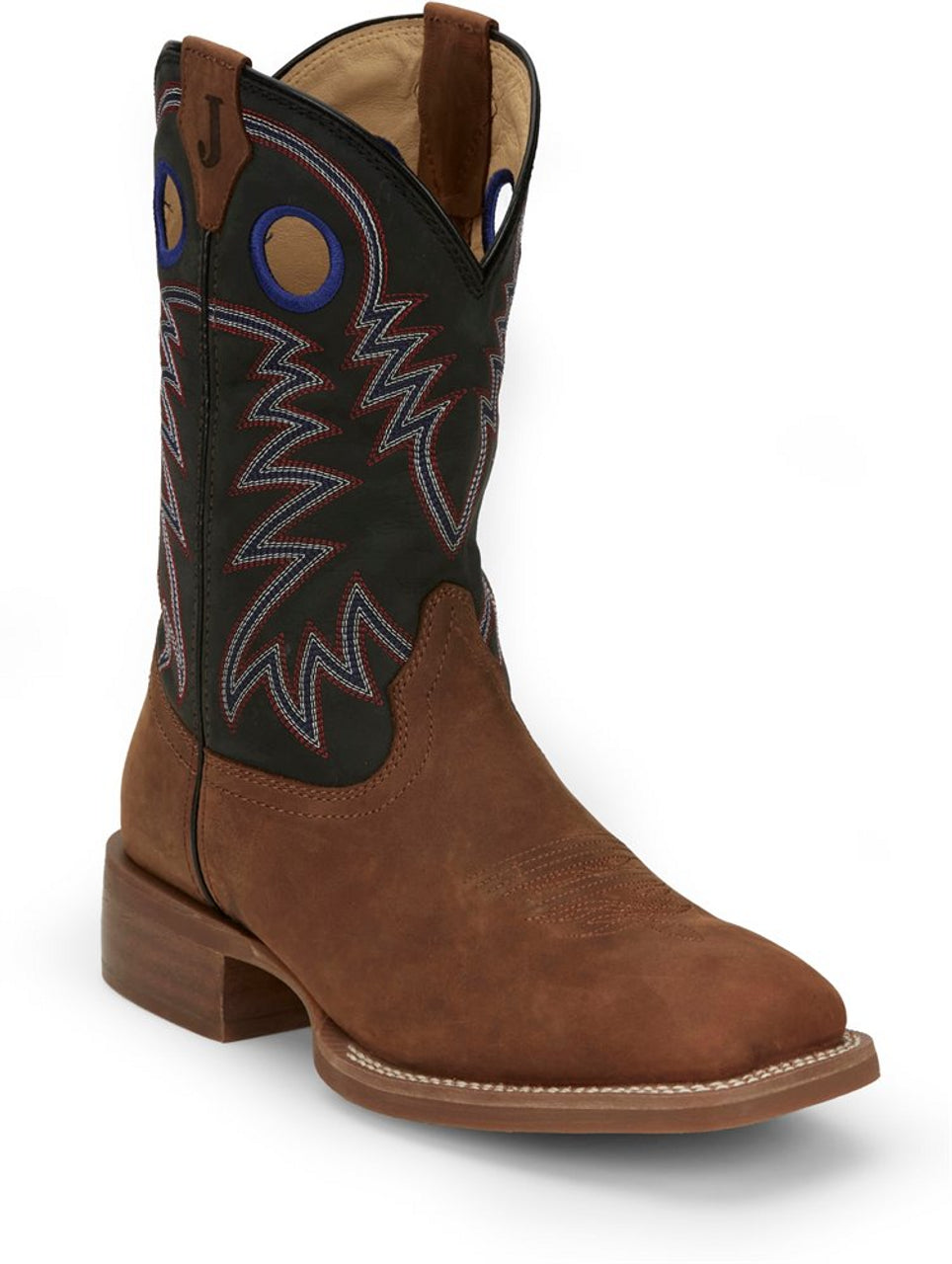 Men's cowboy boots with a snake - skin textureJustin Show Stopper Western Boot