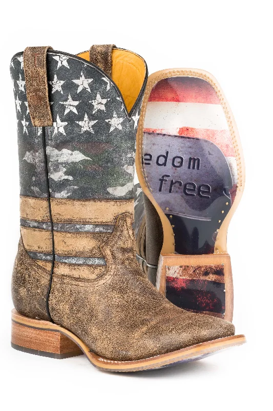 Men's cowboy boots with a suede shaftTin Haul Mens Brown Leather Freedom Dog Tags Cowboy Boots Men's cowboy boots with a suede shaftTin Haul Mens Brown Leather Freedom Dog Tags Cowboy Boots