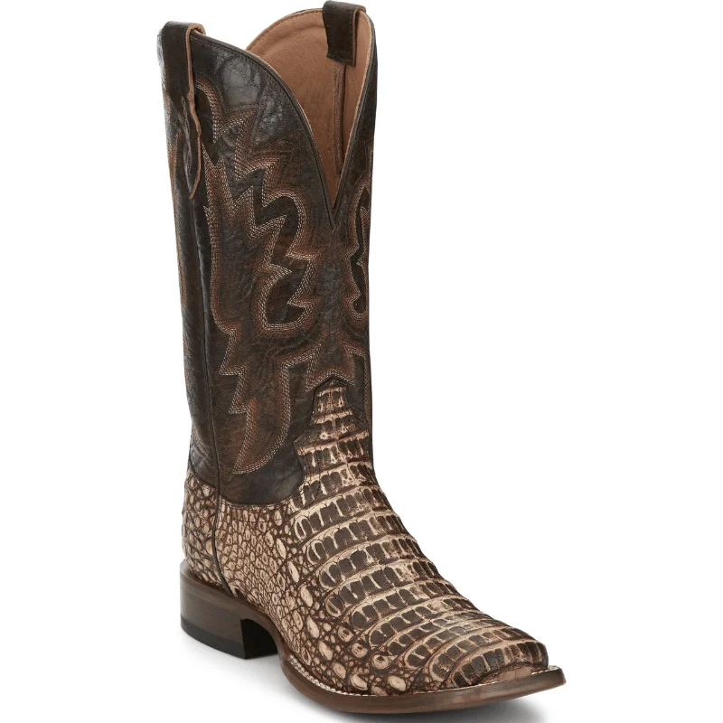 Tony Lama Men's Mitcham Peanut Hornback Caiman Exotic Western Boots TL5259