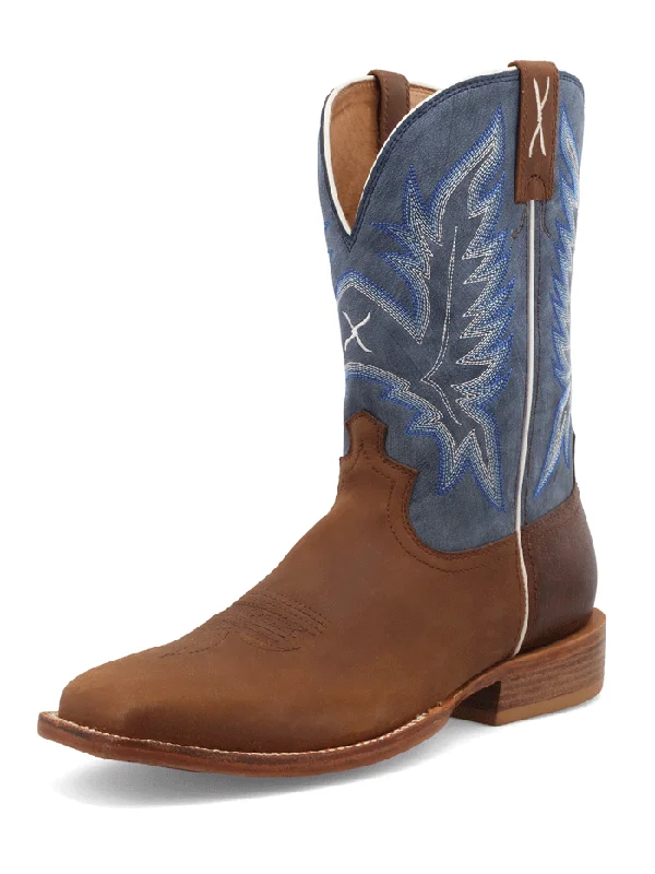 Men's cowboy boots with a scalloped edgeTwisted X MXTL006 Mens Tech X Western Boot Cocoa And Denim Blue - 15.5 Men's cowboy boots with a scalloped edgeTwisted X MXTL006 Mens Tech X Western Boot Cocoa And Denim Blue - 15.5