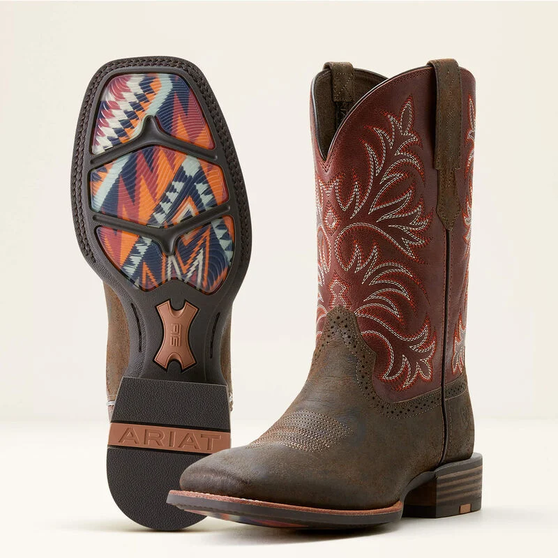 Alligator - embossed men's western boots for a bold statementAriat Men's Oakwood Western Boot in Antique Grey & Roasted Chestnut Alligator - embossed men's western boots for a bold statementAriat Men's Oakwood Western Boot in Antique Grey & Roasted Chestnut