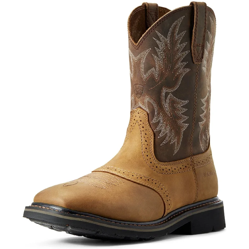 Western - style men's boots with intricate tooling and stitchingAriat Men's Sierra Wide Square Toe Work Boot Western - style men's boots with intricate tooling and stitchingAriat Men's Sierra Wide Square Toe Work Boot