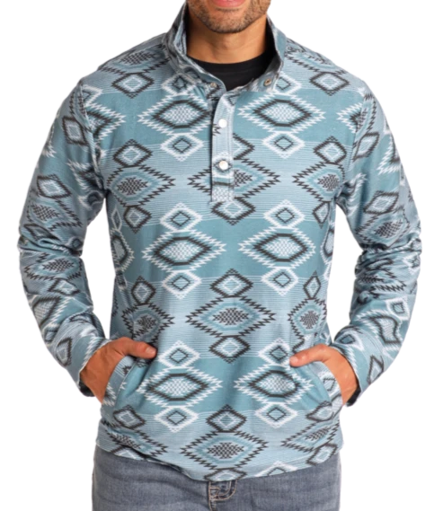 Men's western boots with a high - quality leather upper and a suede liningRock & Roll Aztec Henley Button Pullover Men's western boots with a high - quality leather upper and a suede liningRock & Roll Aztec Henley Button Pullover