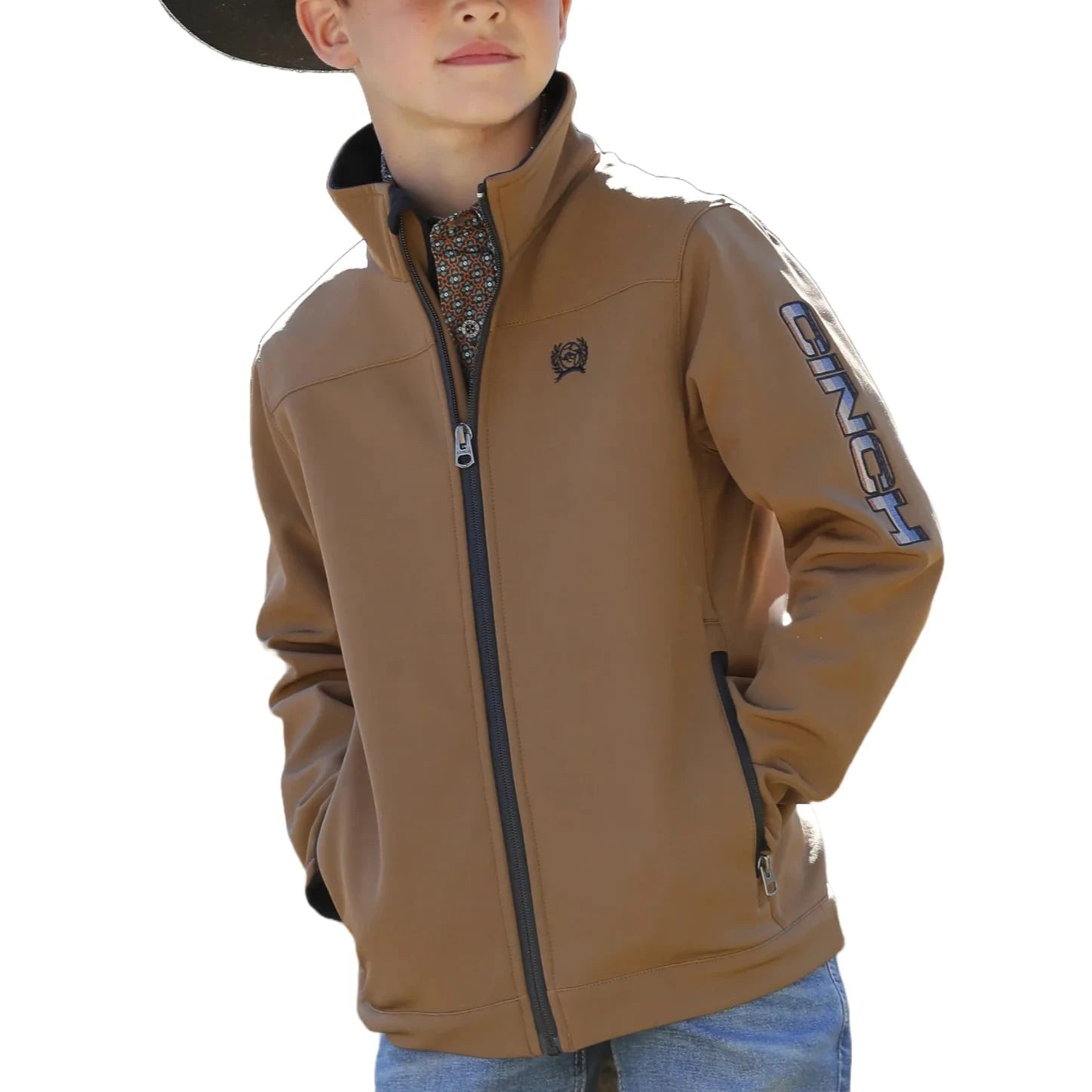 Men's western boots in a rich brown or black leatherCinch Boy's Bonded Jacket