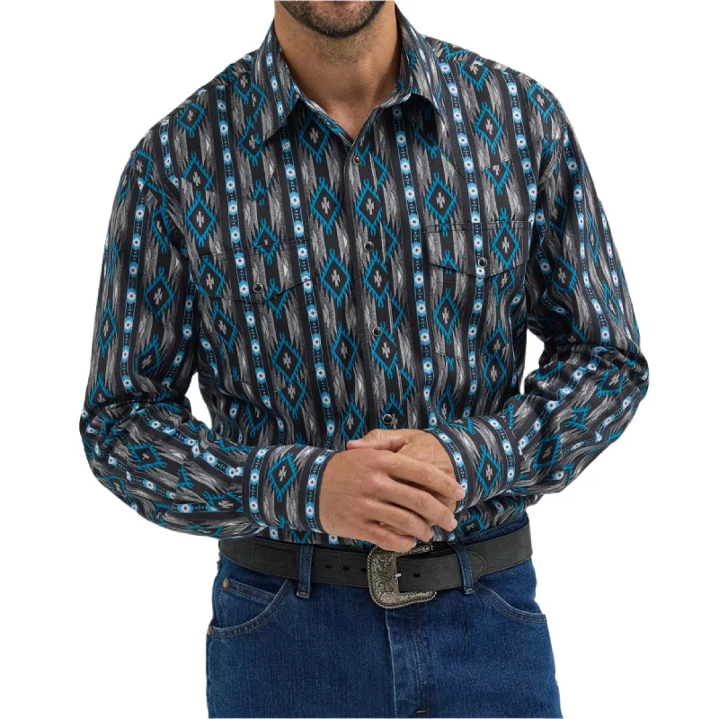 Western - style men's boots with intricate tooling and stitchingWrangler Men's Checotah Pearl Snap Long Sleeve Western - style men's boots with intricate tooling and stitchingWrangler Men's Checotah Pearl Snap Long Sleeve