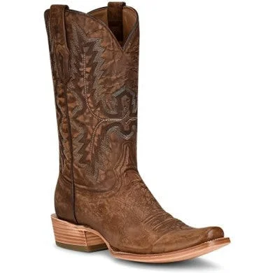 Men's western boots with a scalloped edge and a pull - on strapCorral Men's Brown Square Rancher Boot Men's western boots with a scalloped edge and a pull - on strapCorral Men's Brown Square Rancher Boot